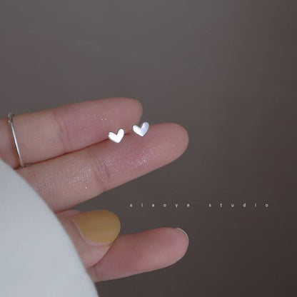 Silver Stud Heart Earring