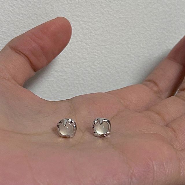 Agate Earring Alloy Stud