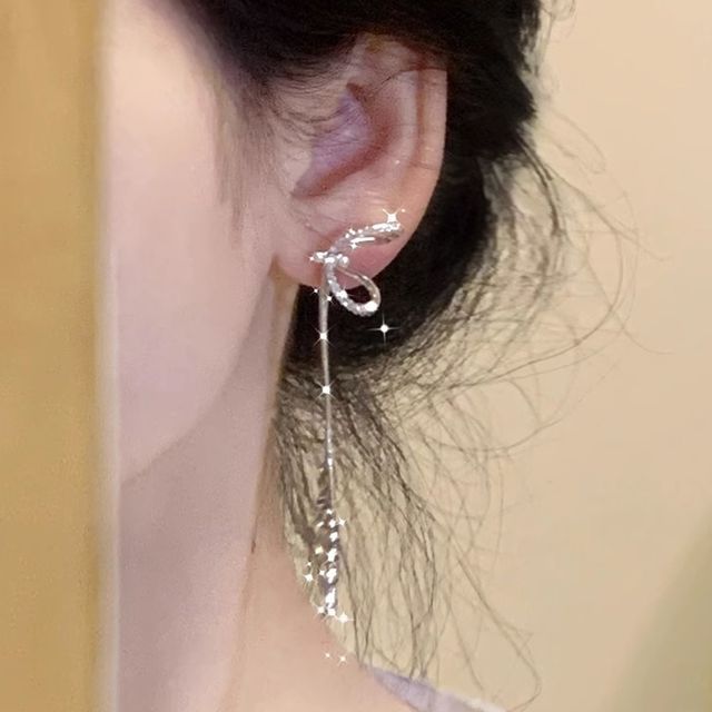 Bow Silver Earring Sterling Threader