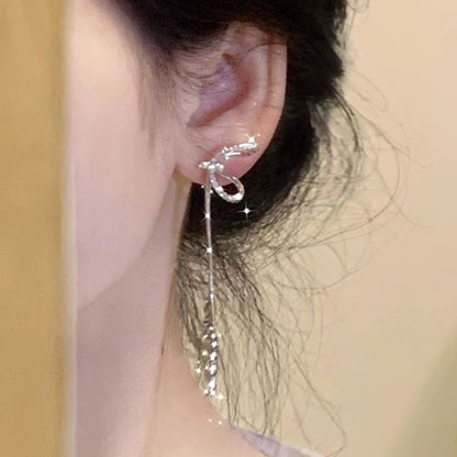 Bow Silver Earring Sterling Threader