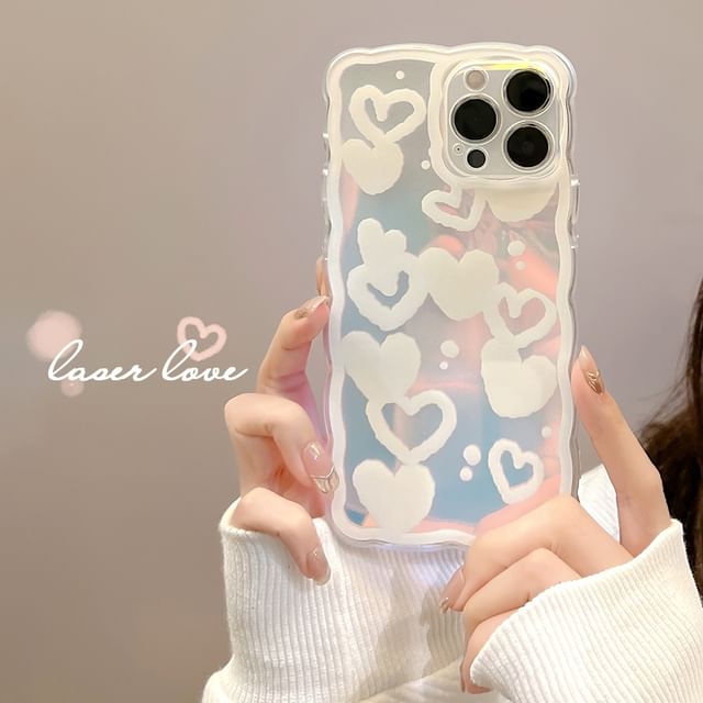 Holographic Case Phone Heart