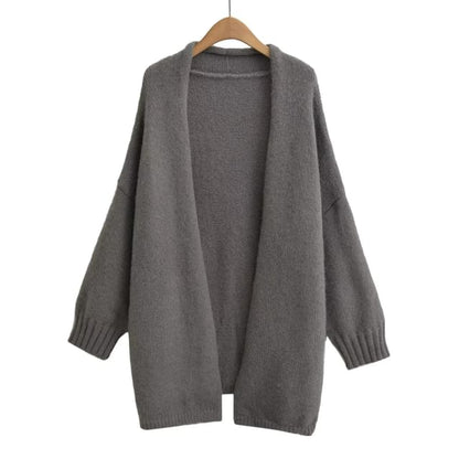 Puff Sleeve Long Knit Cardigan