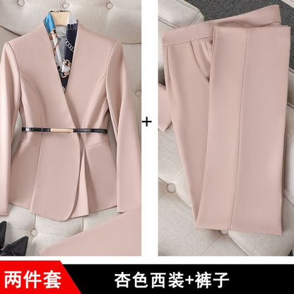 Peplum Blazer with High-Rise Pencil Skirt and Dress Pants Set