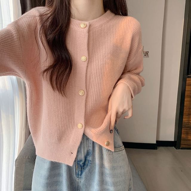 Crew Neck Knit Cardigan