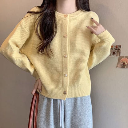 Crew Neck Knit Cardigan