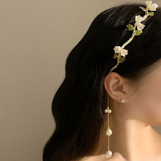 Pearl Floral Headband Faux