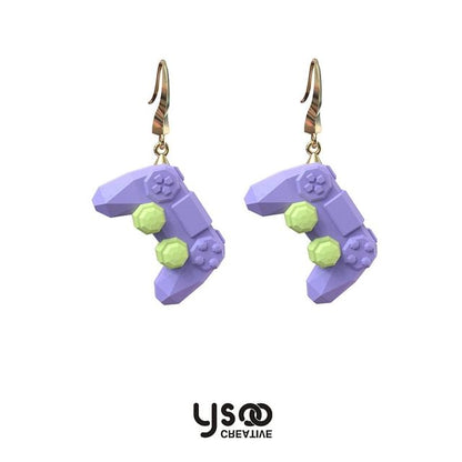 Earring Asymmetrical Drop Ear Clip-On Gamepad Cuff / Lettering