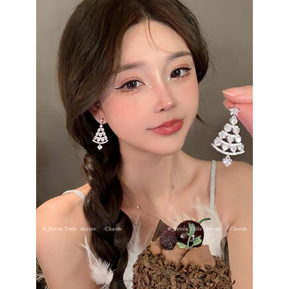 Tree Earring Chandelier Fluffy Choker / Drop Christmas Set Bracelet Snowflake