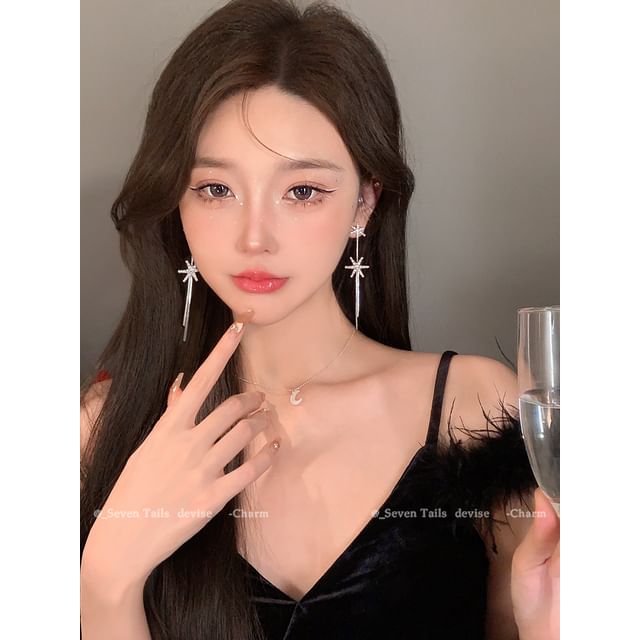 Tree Earring Chandelier Fluffy Choker / Drop Christmas Set Bracelet Snowflake