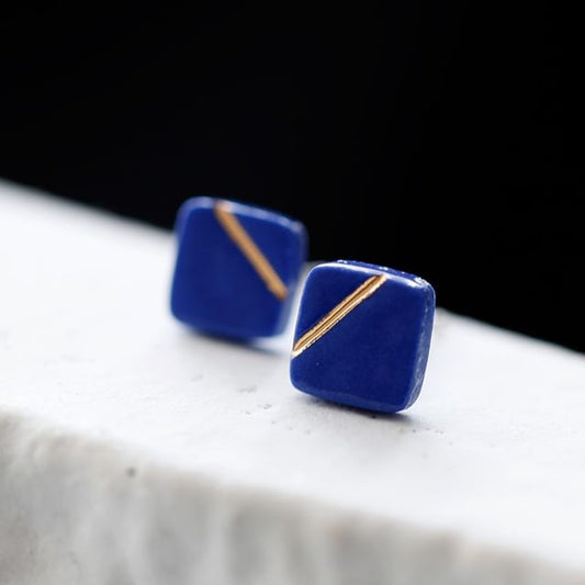 Stud Earring Ceramic Square