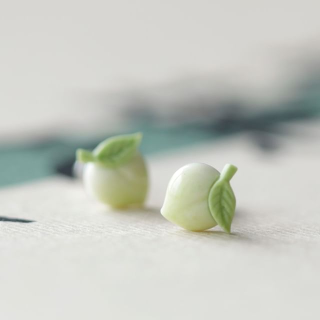 Earring Stud Ceramic Peach