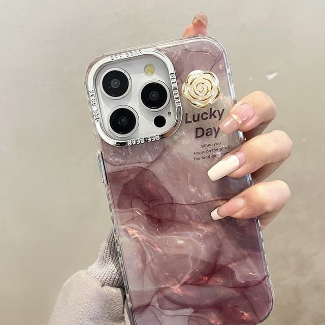 Print Phone Floral Case Marble
