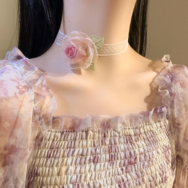 (Various / Designs) Tie Scrunchie Hair Pearl Clip Mesh Rose Faux