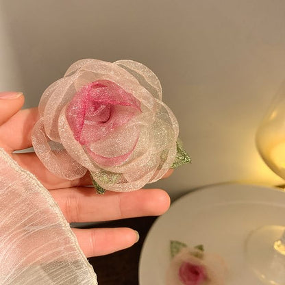 (Various / Designs) Tie Scrunchie Hair Pearl Clip Mesh Rose Faux