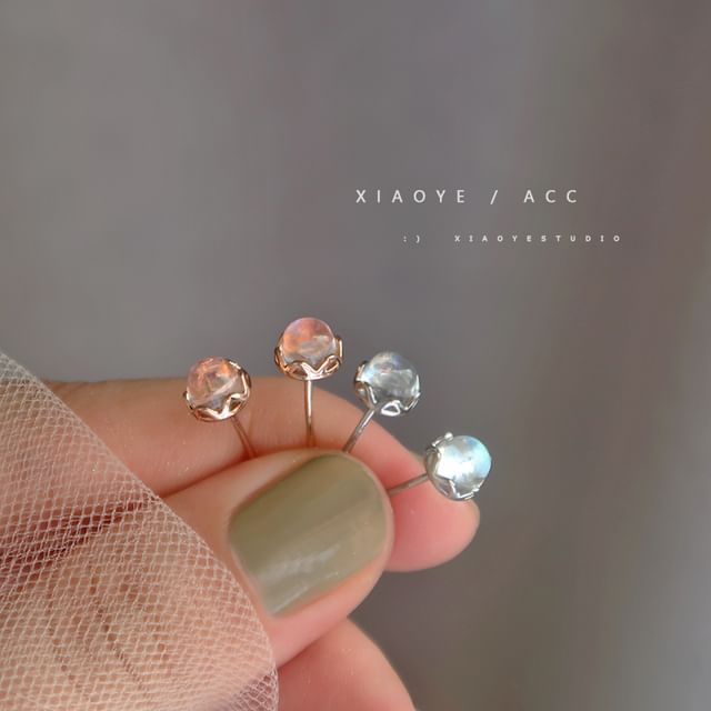 Stud Silver Gemstone Earring Sterling Faux