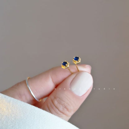 Stud Silver Sterling Earring Rhinestone