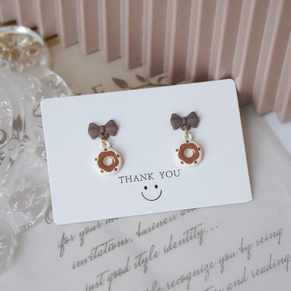 / Alloy Donut Earring Drop Cheese