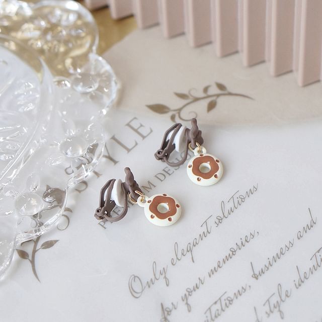 / Alloy Donut Earring Drop Cheese