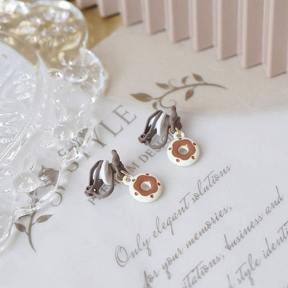 / Alloy Donut Earring Drop Cheese