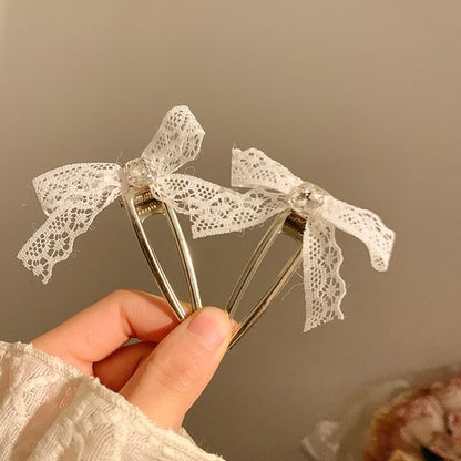 Hair Clip Lace Bow / Set