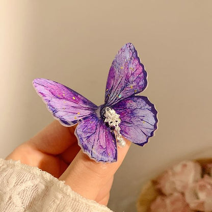 / Hair Clip Rhinestone Butterfly Set