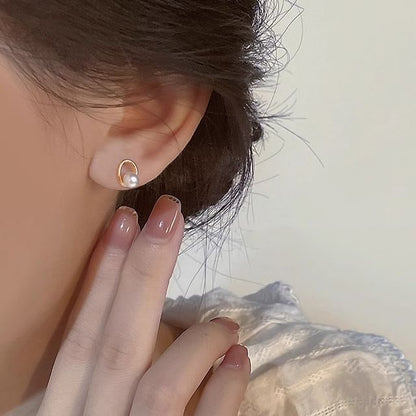 Stud Ear Pearl Faux