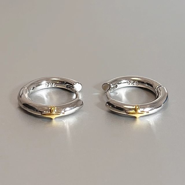 Star Sterling Huggie Silver Earring