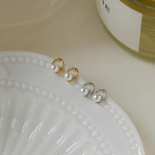 Stud Ear Pearl Faux