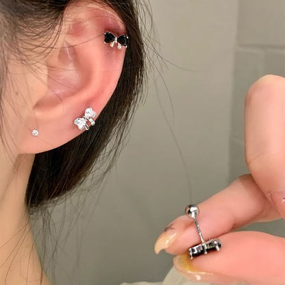 Bow Rhinestone Stud Ear