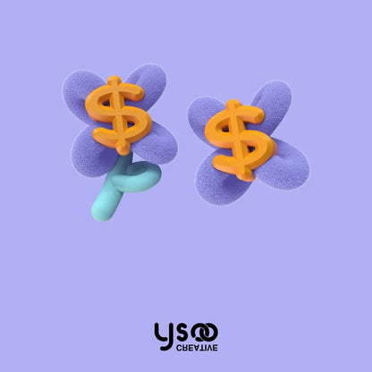 Sign Money On Clip Stud Earring Ear /