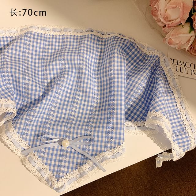 Scrunchie Trim Set Lace Headkerchief Print /