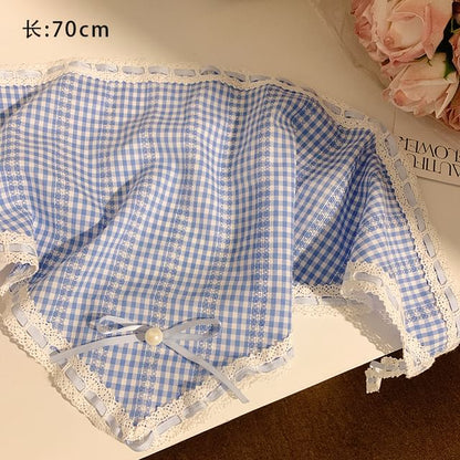 Scrunchie Trim Set Lace Headkerchief Print /