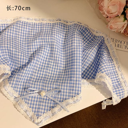 Scrunchie Trim Set Lace Headkerchief Print /