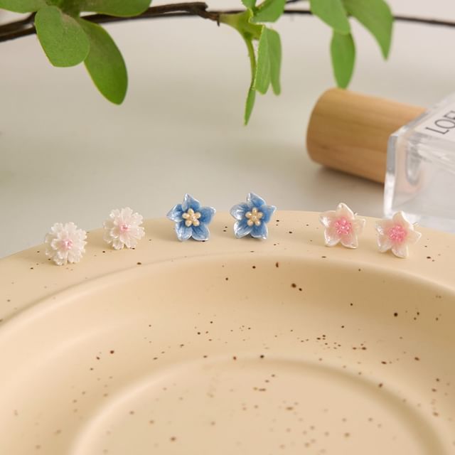 Earring Floral Alloy Stud