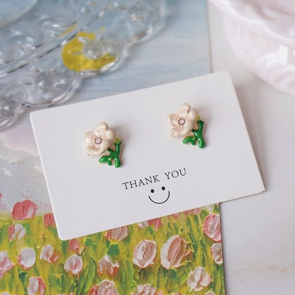 Stud Earring / Alloy Butterfly Floral