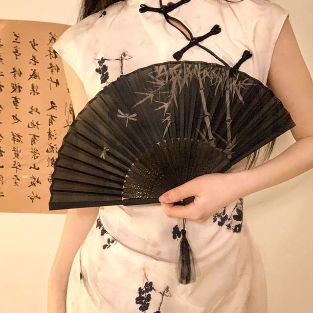Fan Foldable Bamboo Designs) Hand (Various Print