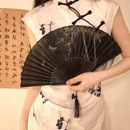 Fan Foldable Bamboo Designs) Hand (Various Print