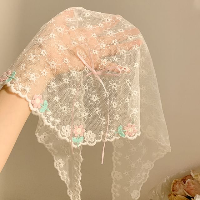 Lace Bandana Flower Embroidered