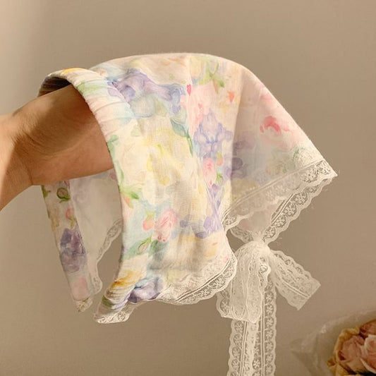 Headband Print (Various Lace Designs) Trim Bandana