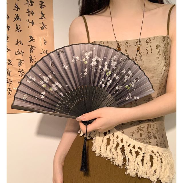 Fan Foldable Bamboo Designs) Hand (Various Print