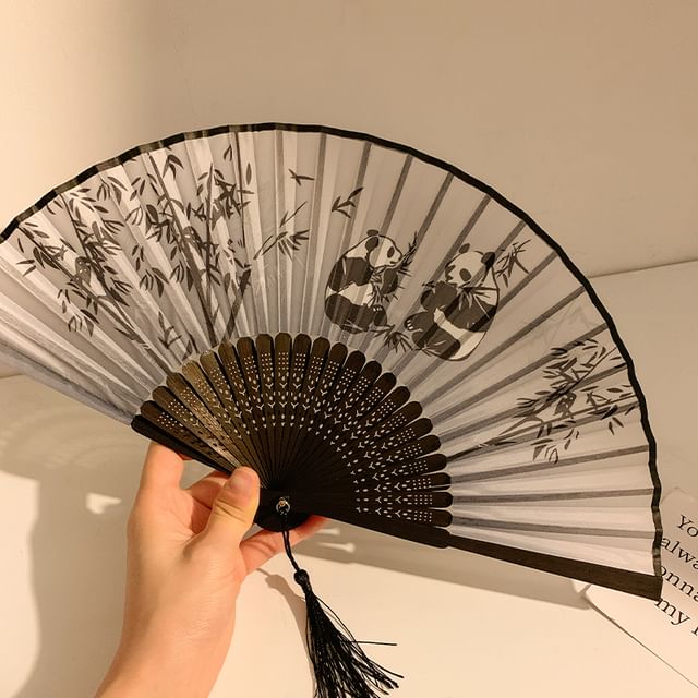 Fan Foldable Bamboo Designs) Hand (Various Print