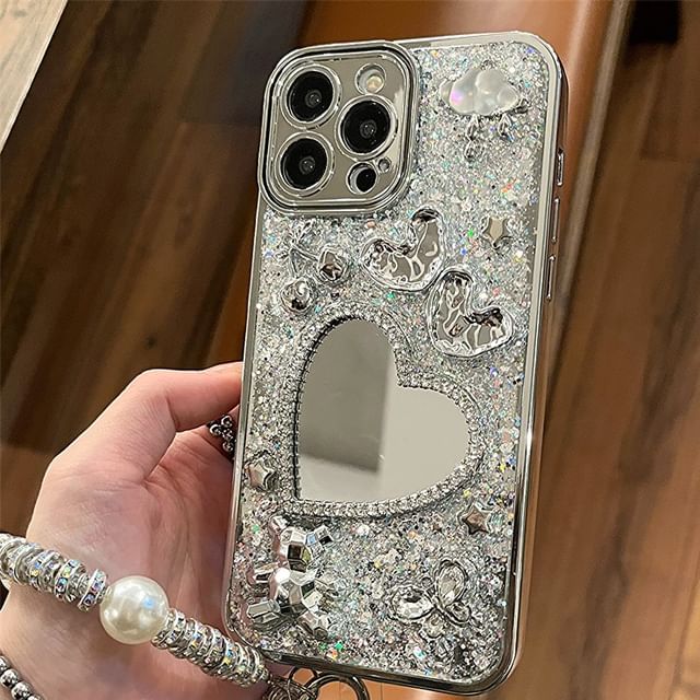 Strap Case Heart Phone Set / Mirrored