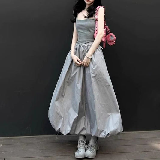 Plain Cami Top / High Waist Maxi A-Line Skirt / Set