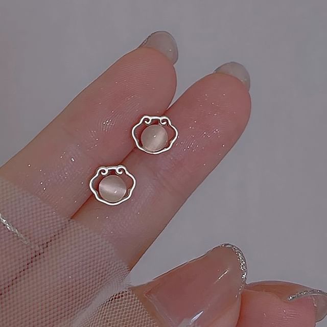 Stud Earring Eye Cat Stone