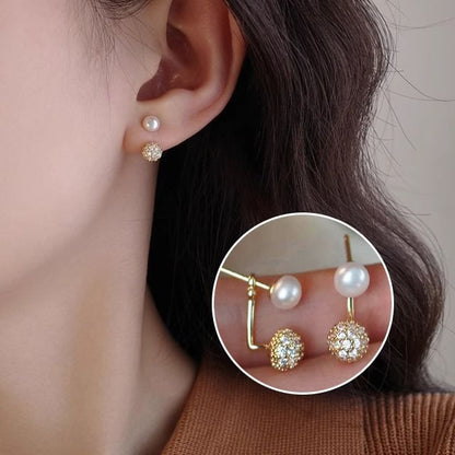 Faux Pearl Rhinestone Ear Jacket