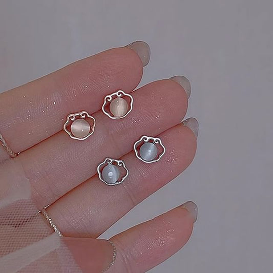 Stud Earring Eye Cat Stone