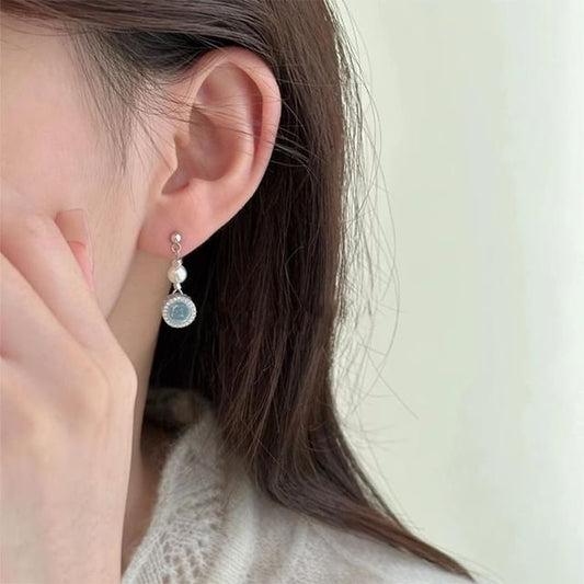 Drop Faux Pearl Rhinestone Earring