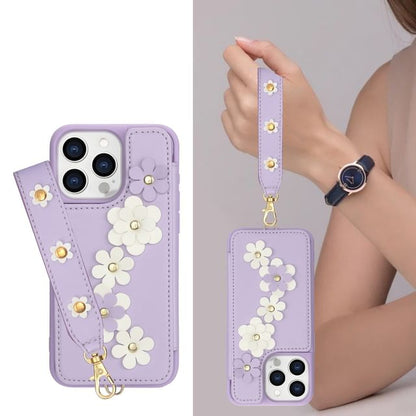 Leather Phone Floral Case Faux