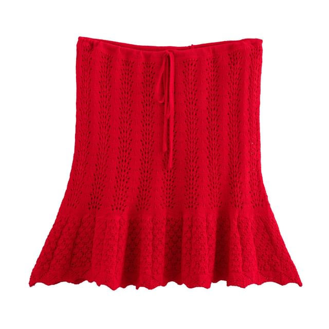 Sleeveless Knit Top with High-Waist Mermaid Skirt