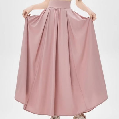 Plain Mid-Rise A-Line Midi Skirt